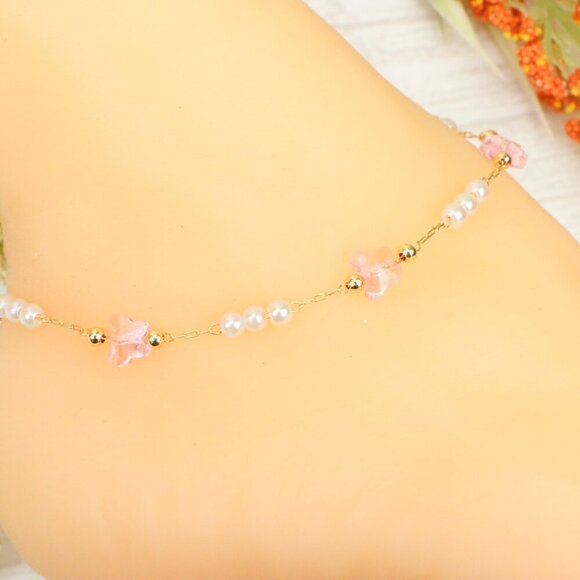 "Handmade Anklet – Elegant & Delicate Jewelry for Women | UNVRC1691 - Picture 9 of 10